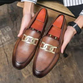 Leather Flat Formal Loafers - Men's Casual Shoes WC1233