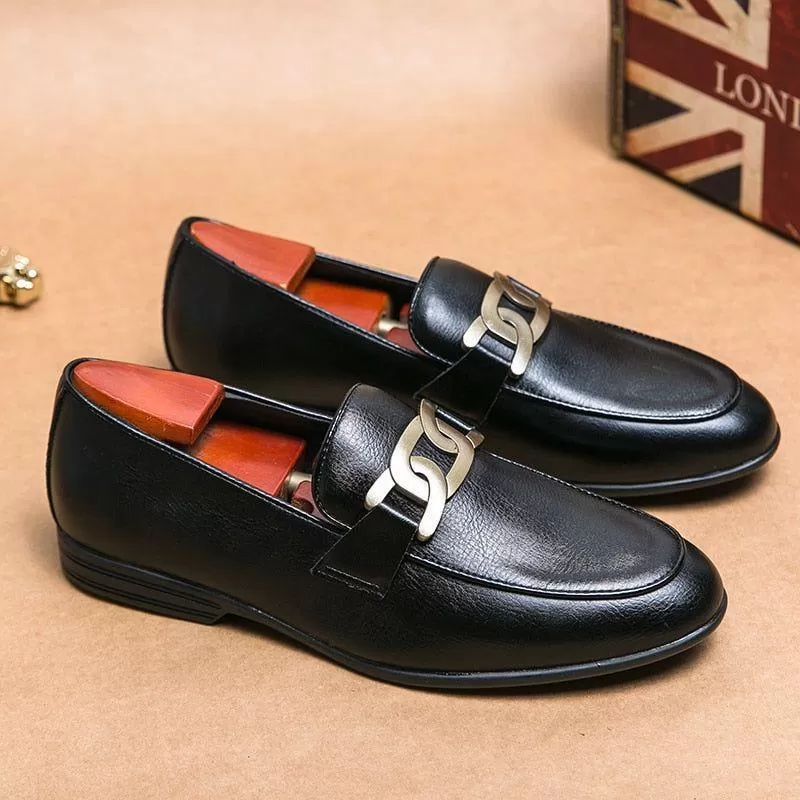 Leather Flat Formal Loafers - Men's Casual Shoes WC1233