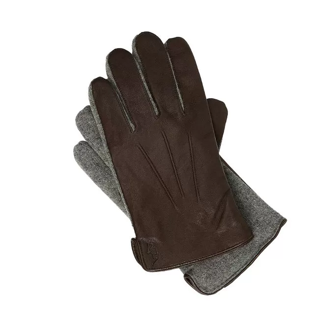 LEATHER GLOVES Man Dark Brown 