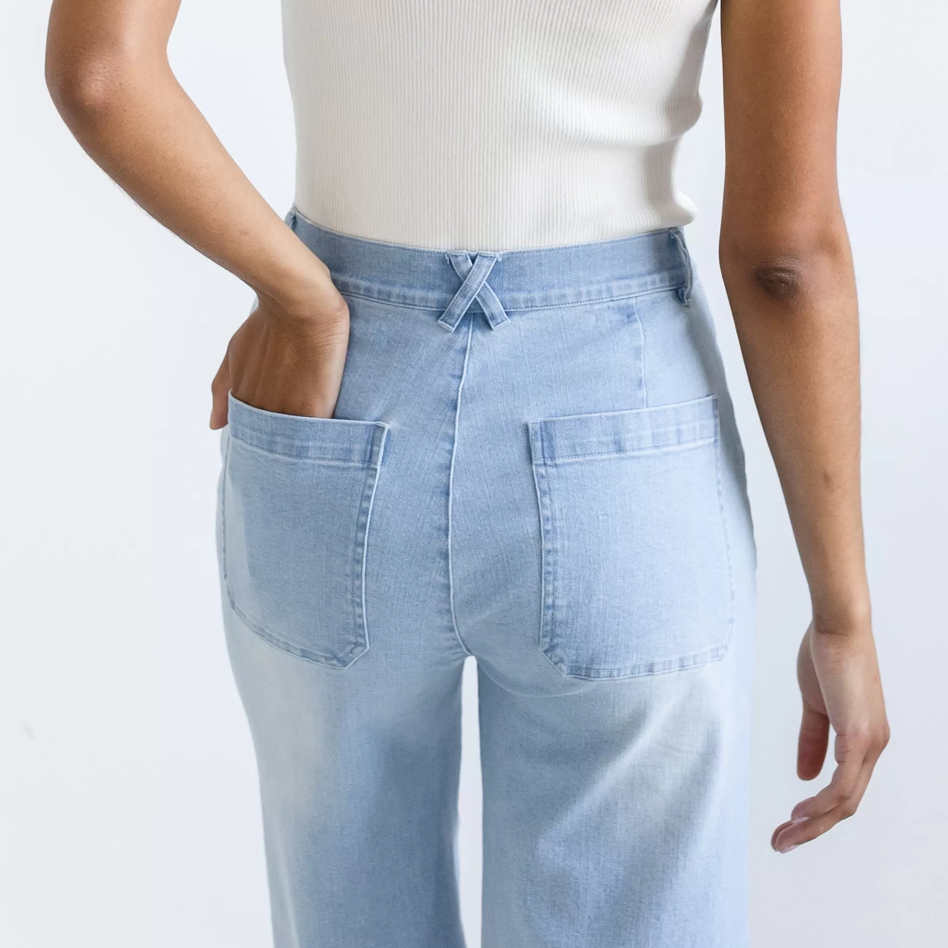 Light Wash Denim Sailor Pant