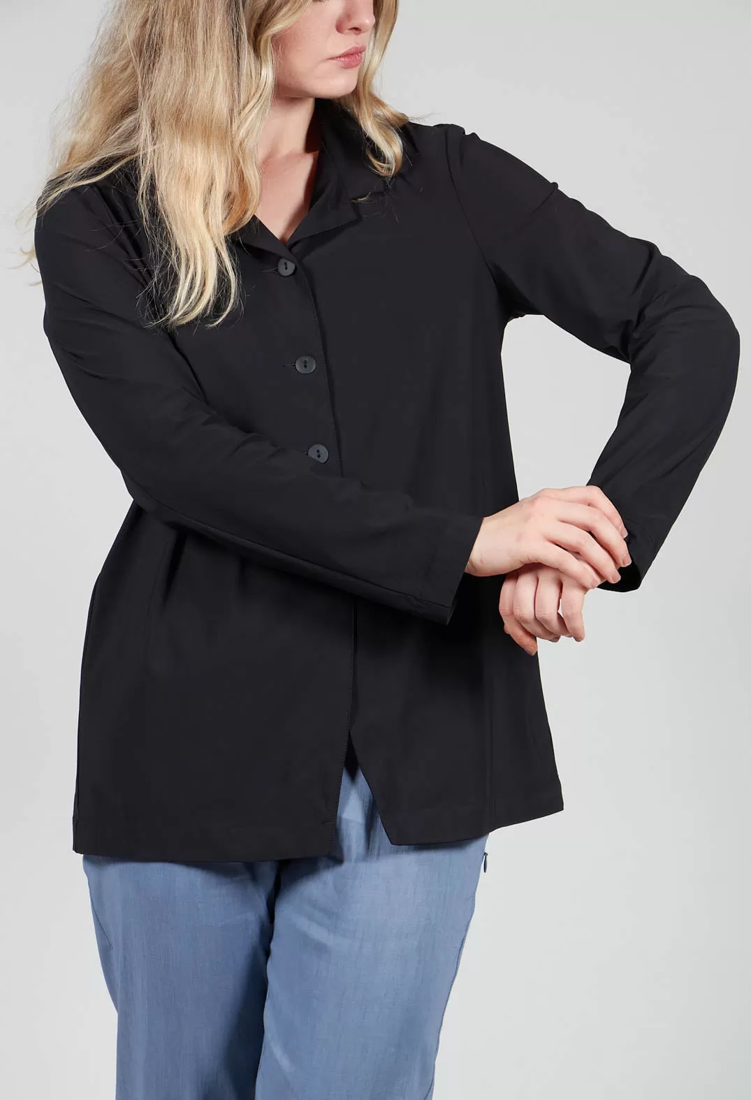 Lightweight Button Through Jacket in Black