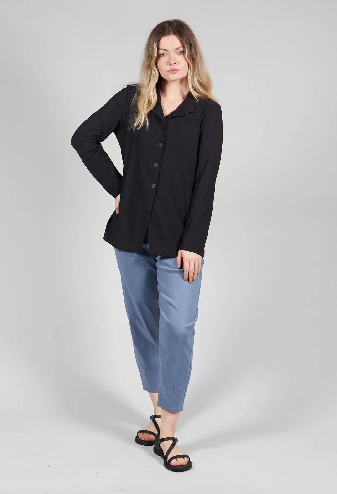 Lightweight Button Through Jacket in Black