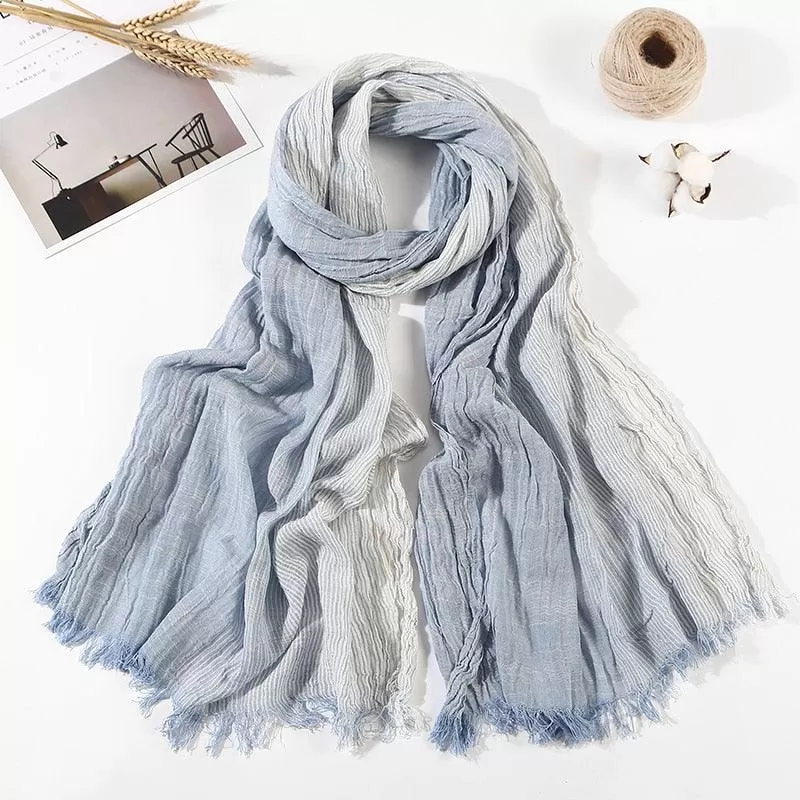 Long Cotton and Linen Style Scarf