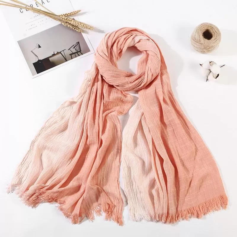 Long Cotton and Linen Style Scarf