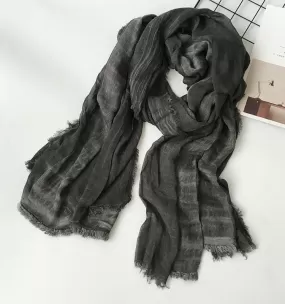 Long Cotton and Linen Style Scarf