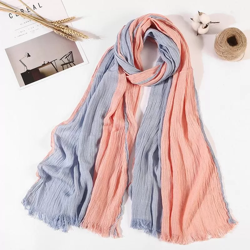 Long Cotton and Linen Style Scarf