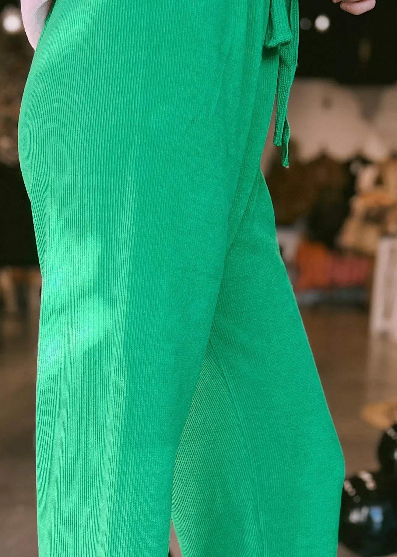 LUCCA Ribbed Pants | Green