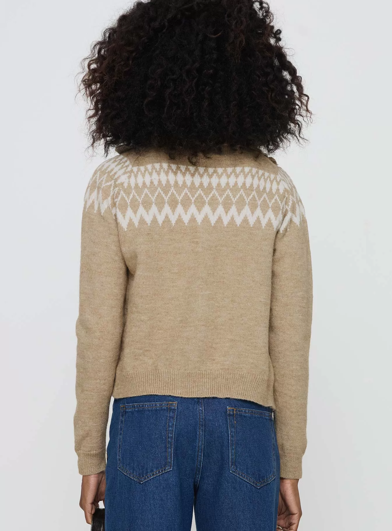 Lumsden Knit Zip Up Jumper Beige