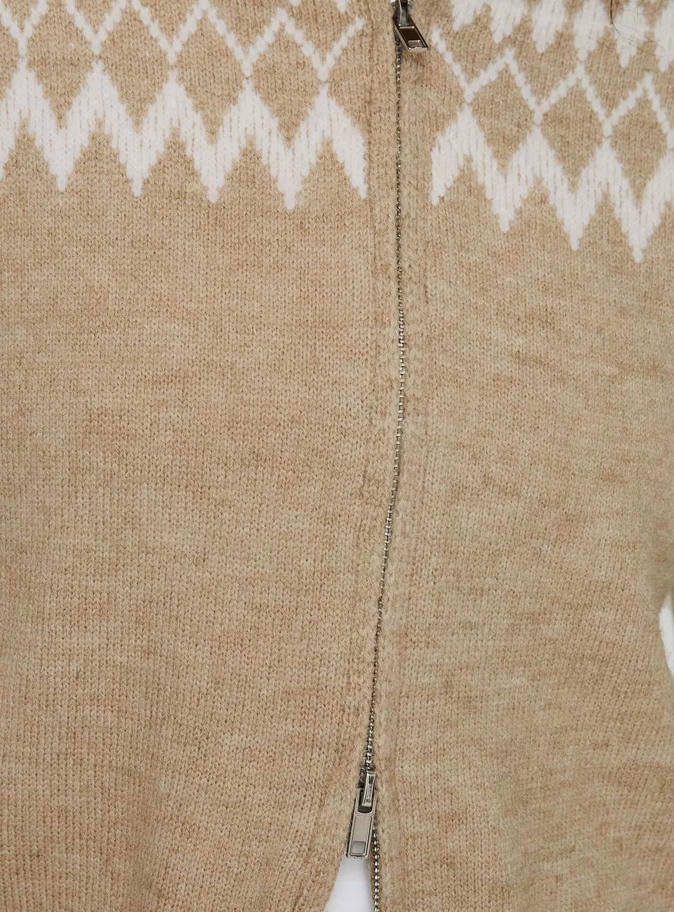 Lumsden Knit Zip Up Jumper Beige