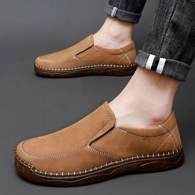 Men's GW403 Leather Casual Shoes - Lightweight & Soft Loafers