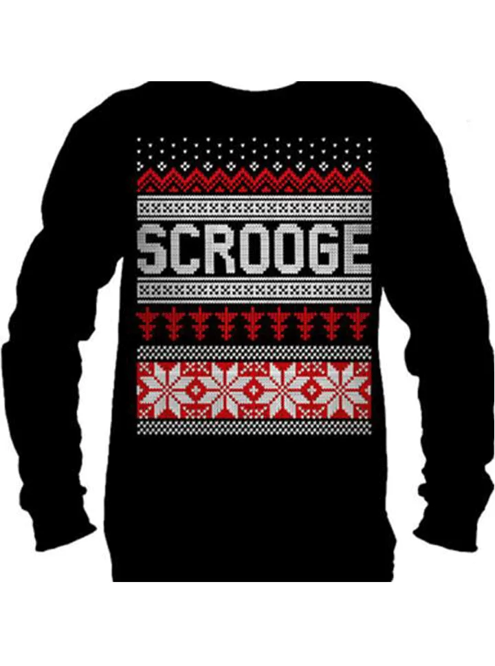 Men's Scrooge Ugly Christmas Sweater Long Sleeve Tee