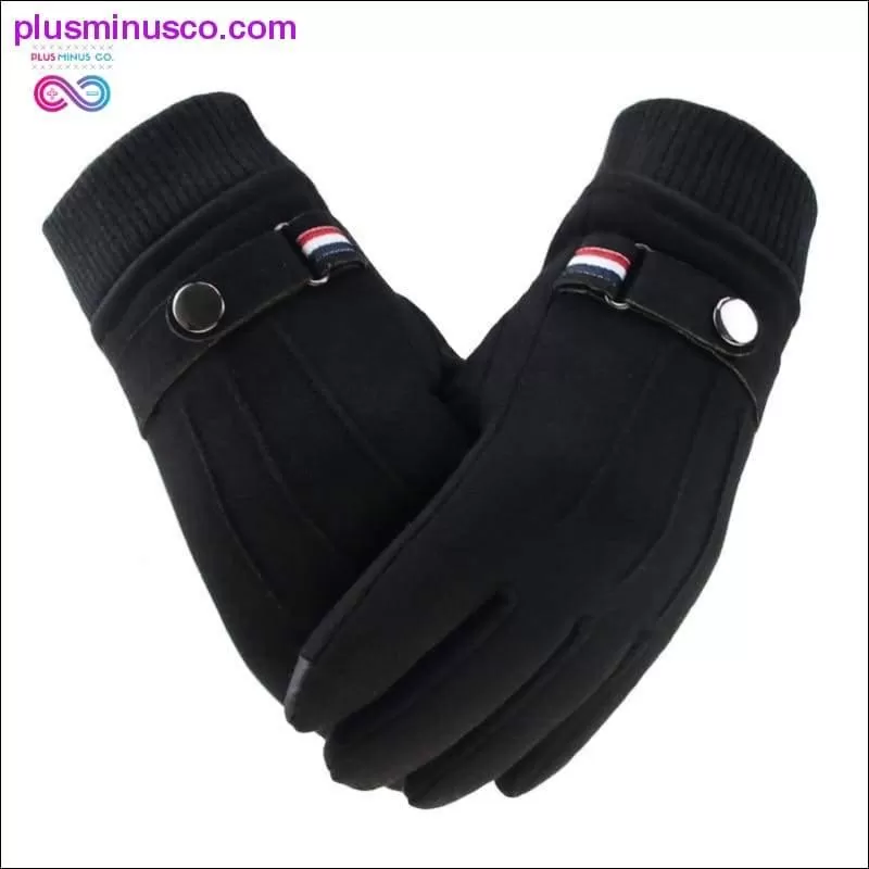 Men's Winter Gloves Suede Warm Split Finger Gloves Outdoor