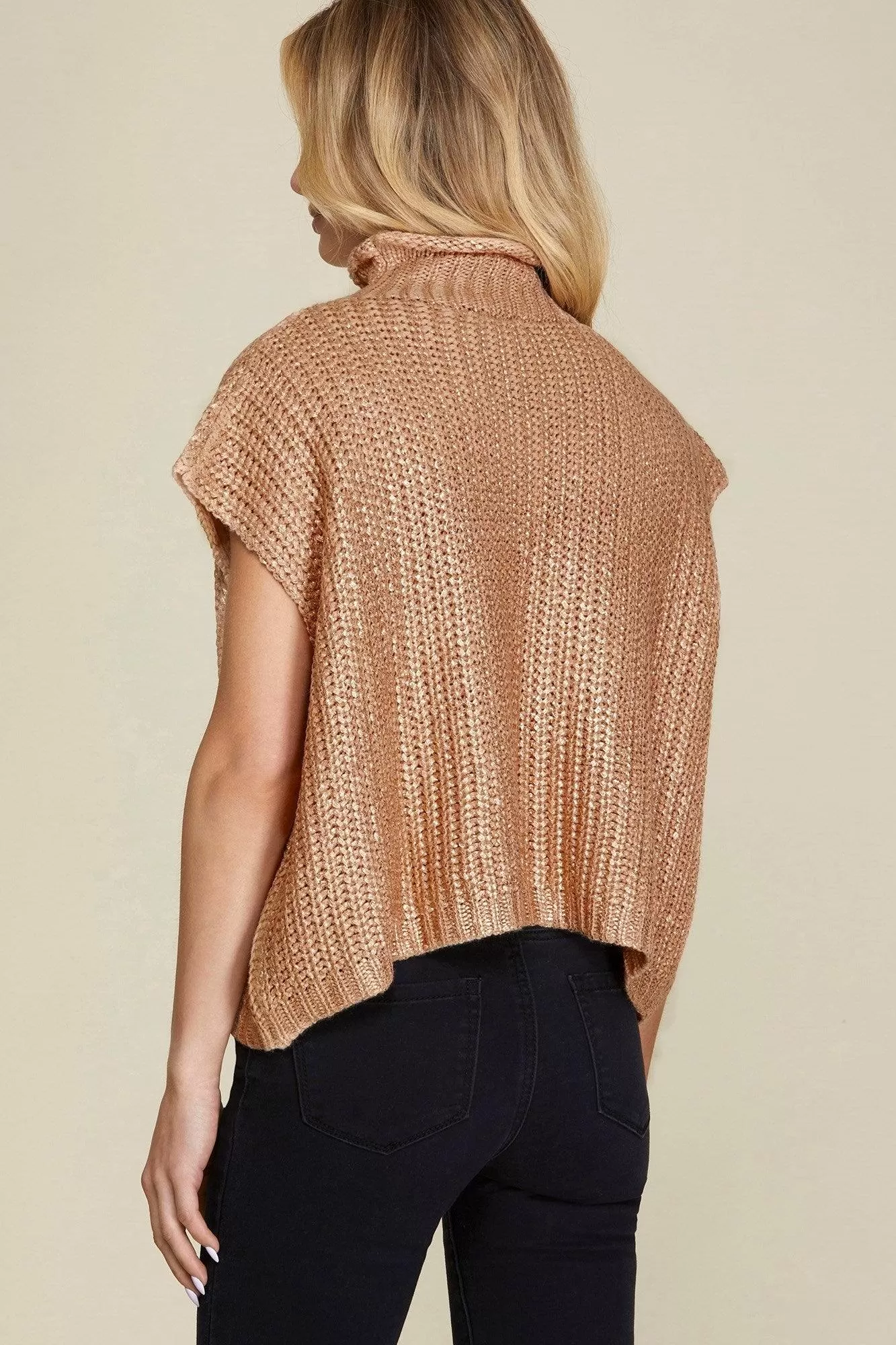 Metallic Foil Sweater Top