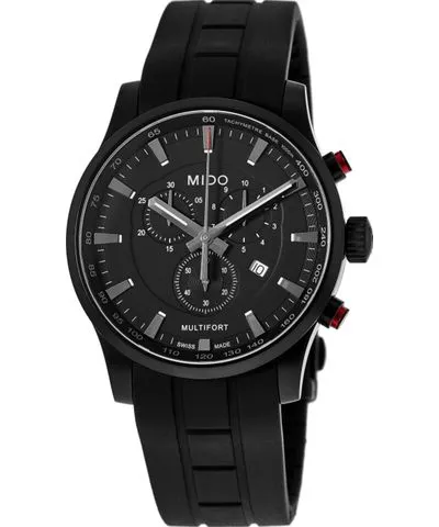 Mido Multifort Black Chronograph Dial Rubber Strap Men's Watch M005.417.37.051.20