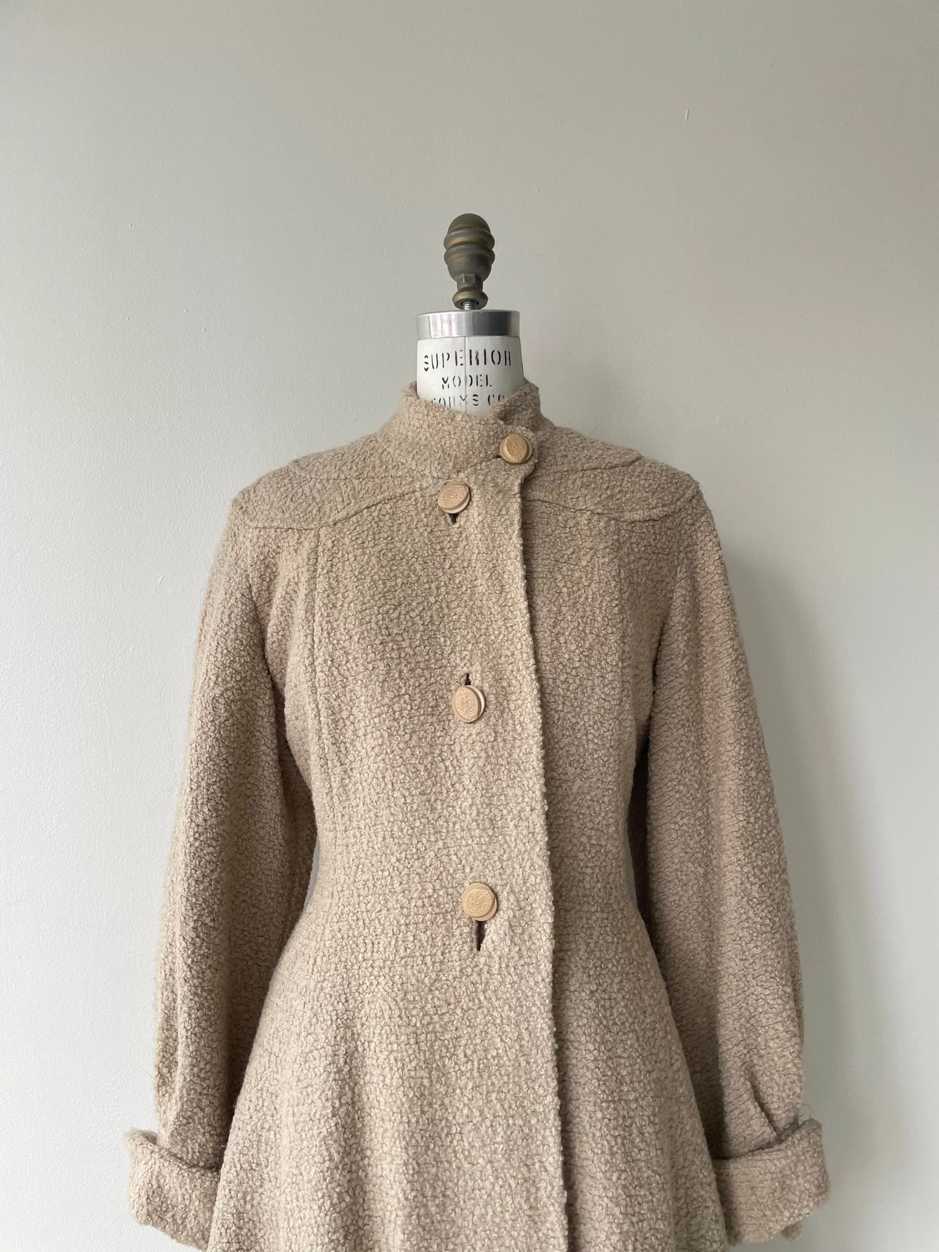 Minterne Boucle Wool Coat | 1940s