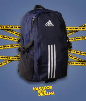 Mochila adidas azul acolchonada reforzada triple linea