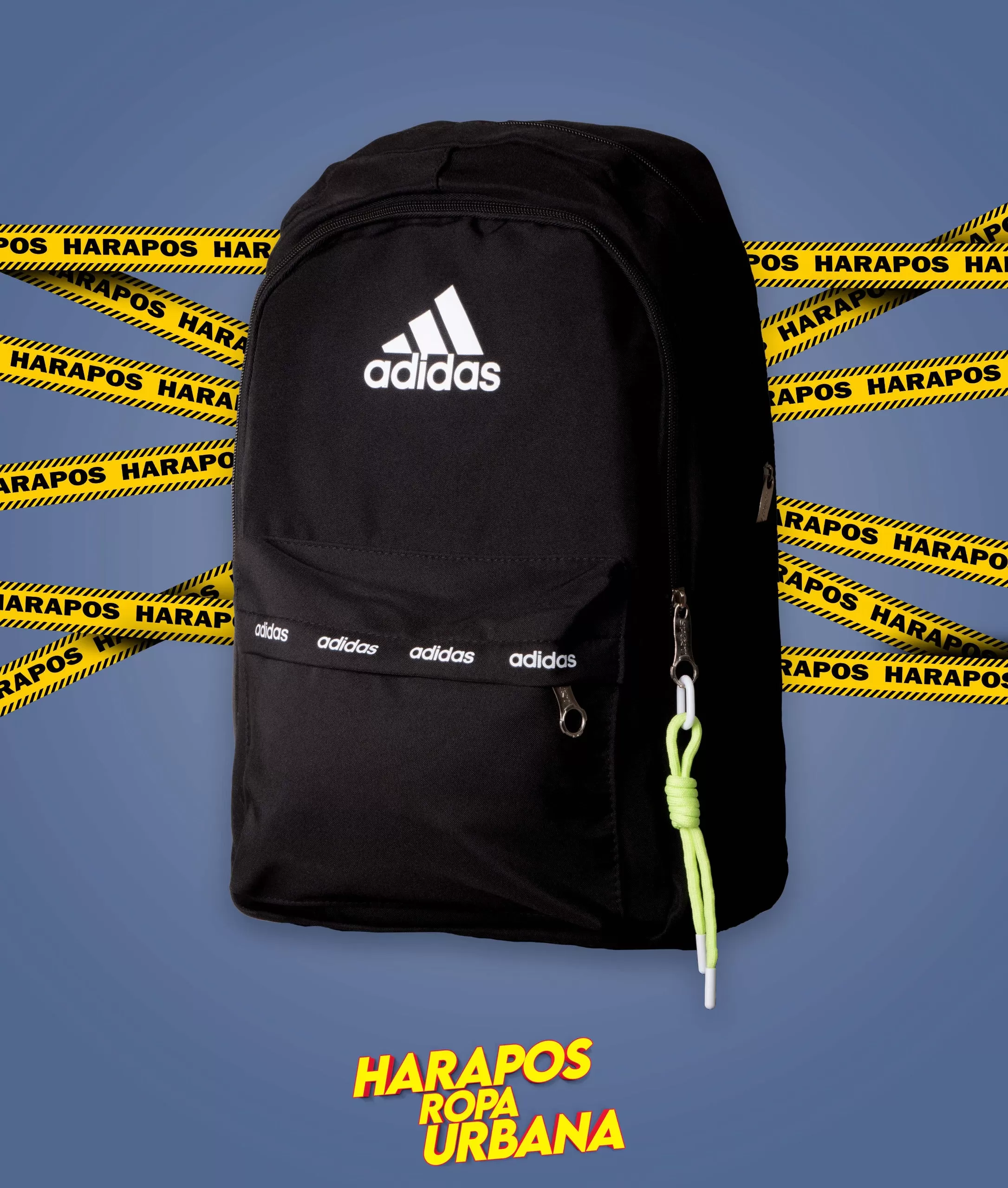 Mochila adidas negra cierre con letras