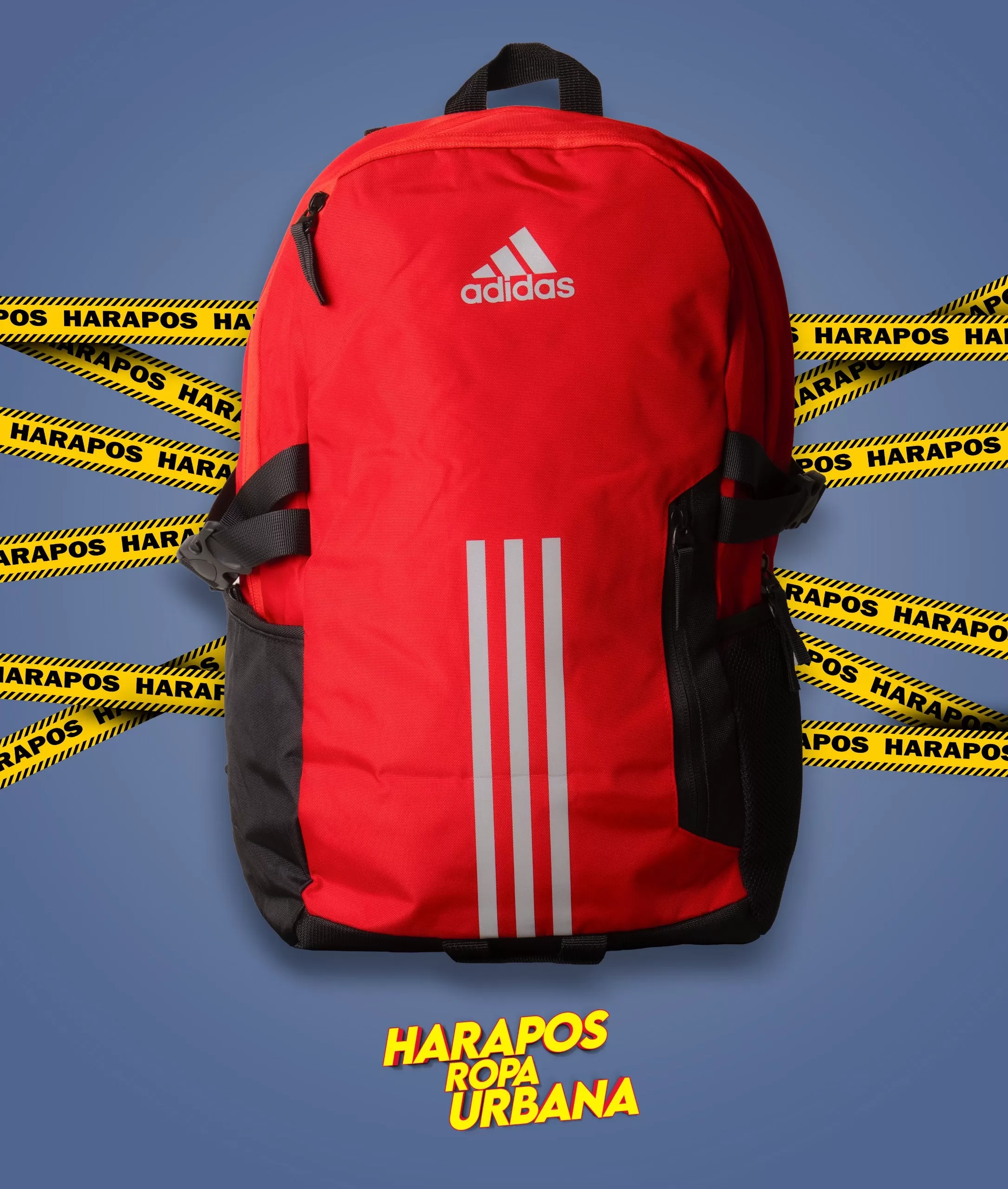 Mochila adidas roja acolchonada reforzada triple linea