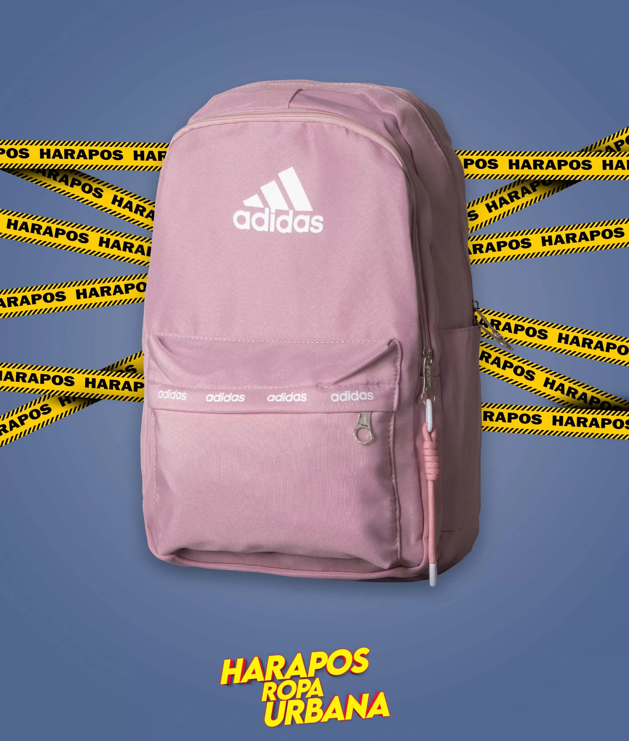 Mochila adidas rosa cierre con letras