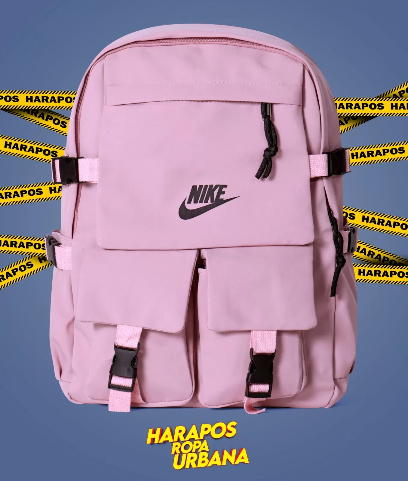 Mochila nike triple bolsillo frontal rosa pastel