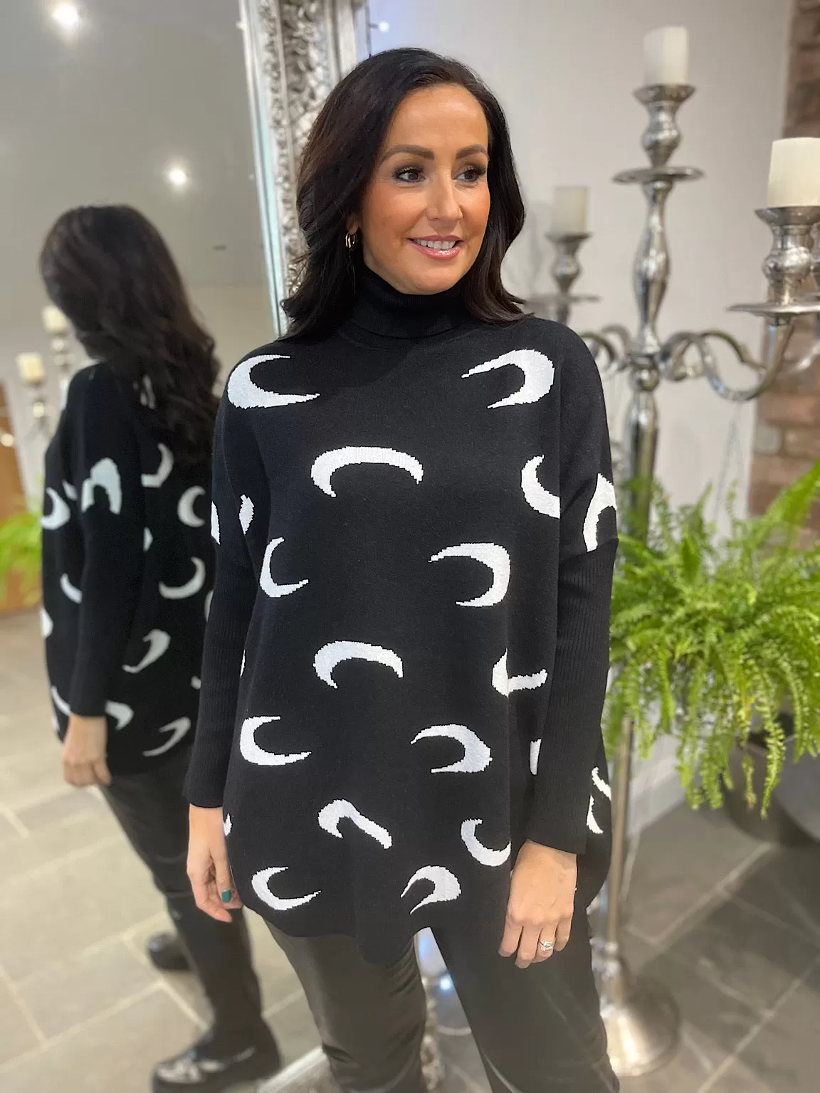 Moon Print Jumper Celeste