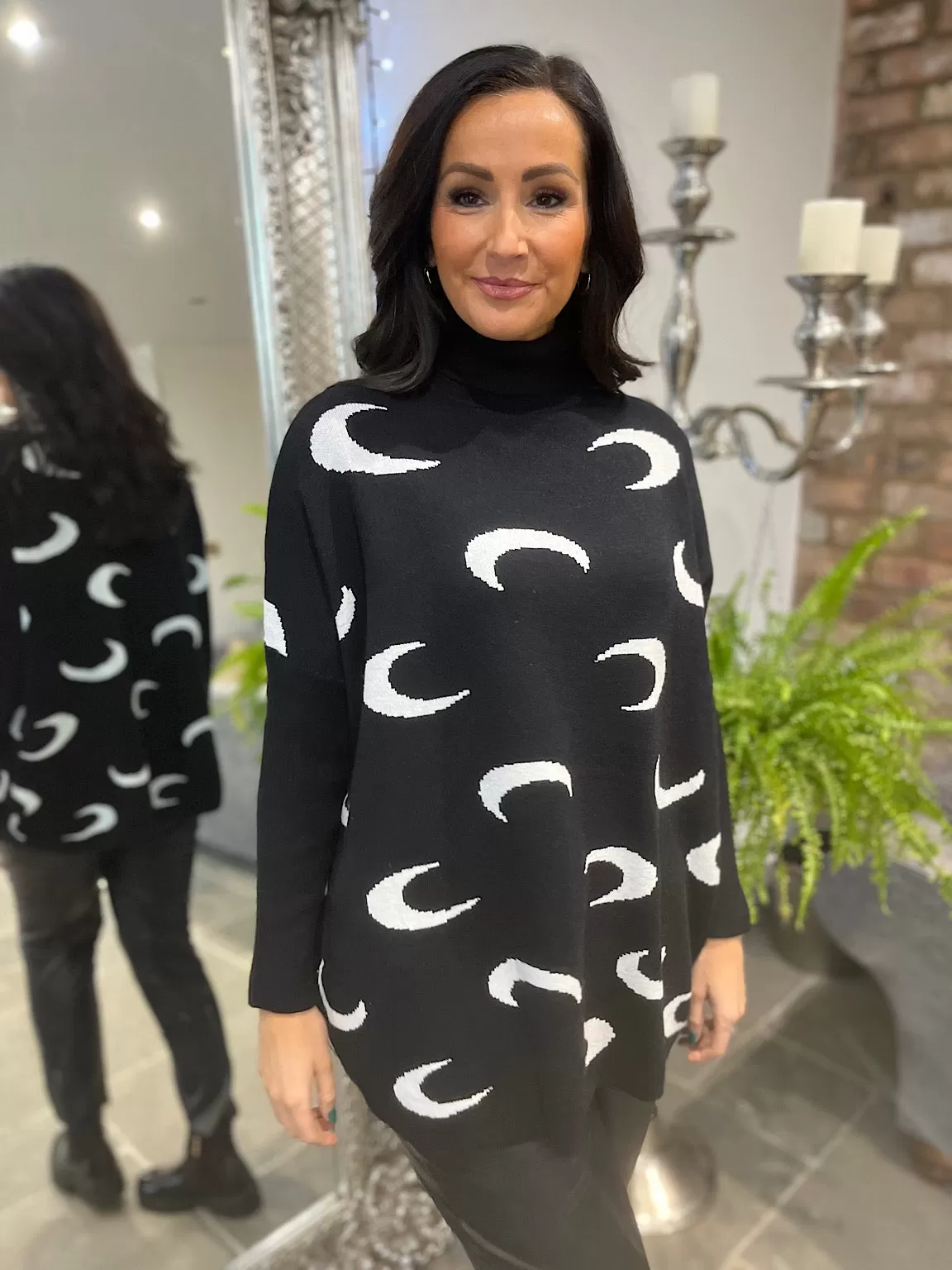 Moon Print Jumper Celeste