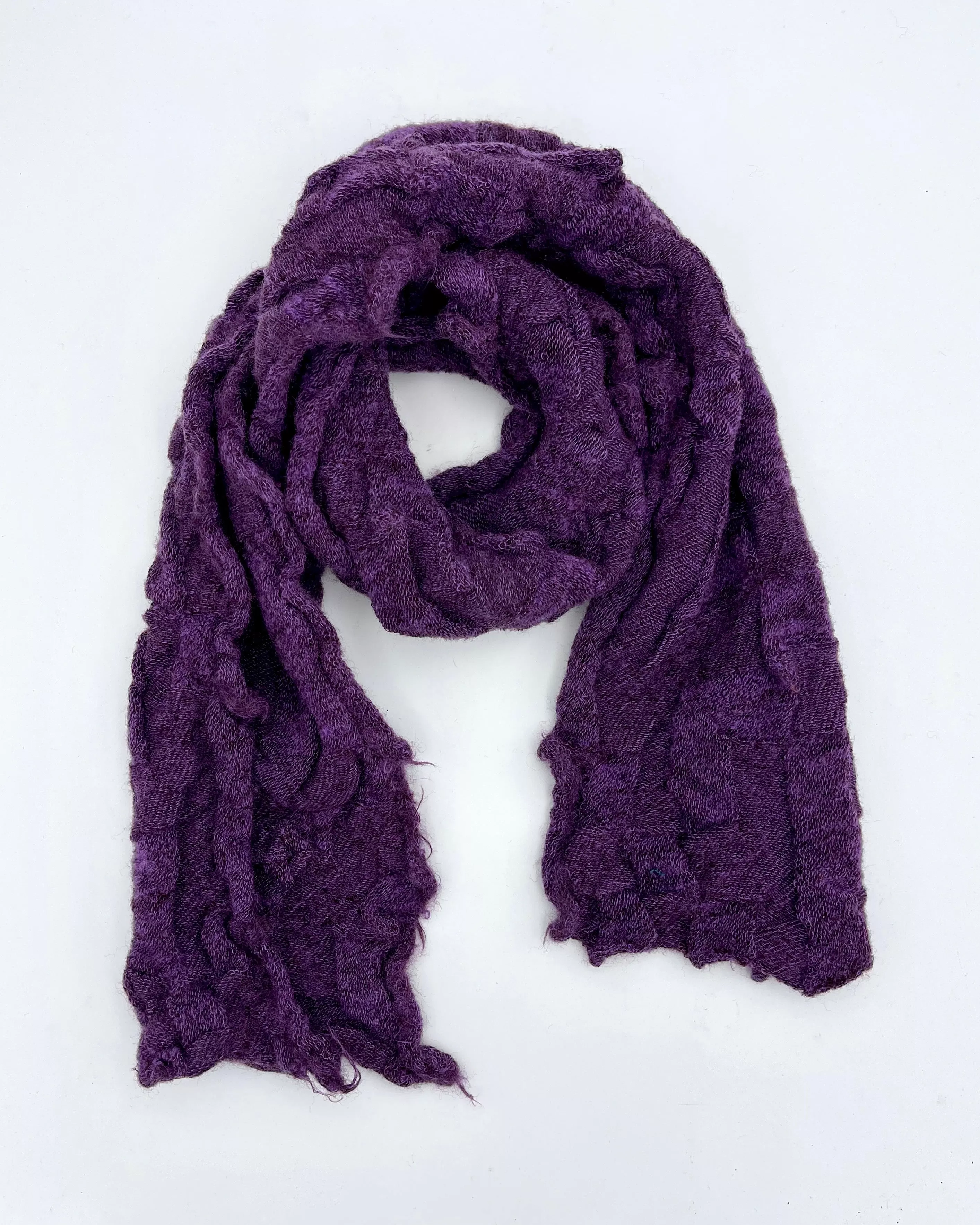 Narrow Solid Color Textured Scarves