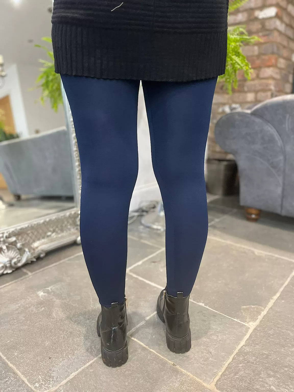 Navy Fleece Lined Leggings