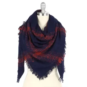 Navy/Orange Blanket Scarf