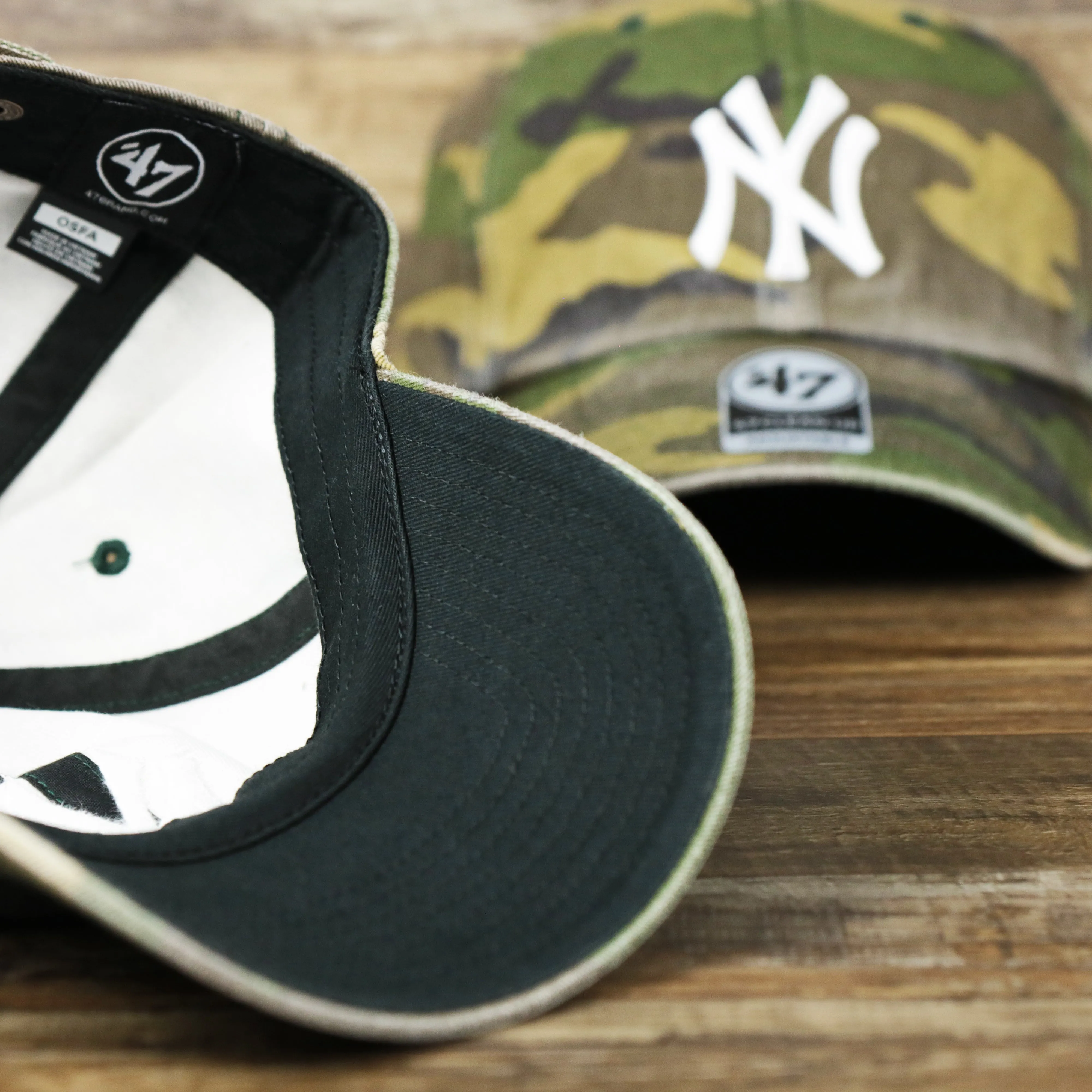 New York Yankees Camouflage Dad Hat with White Logo | Camo Dad Hat