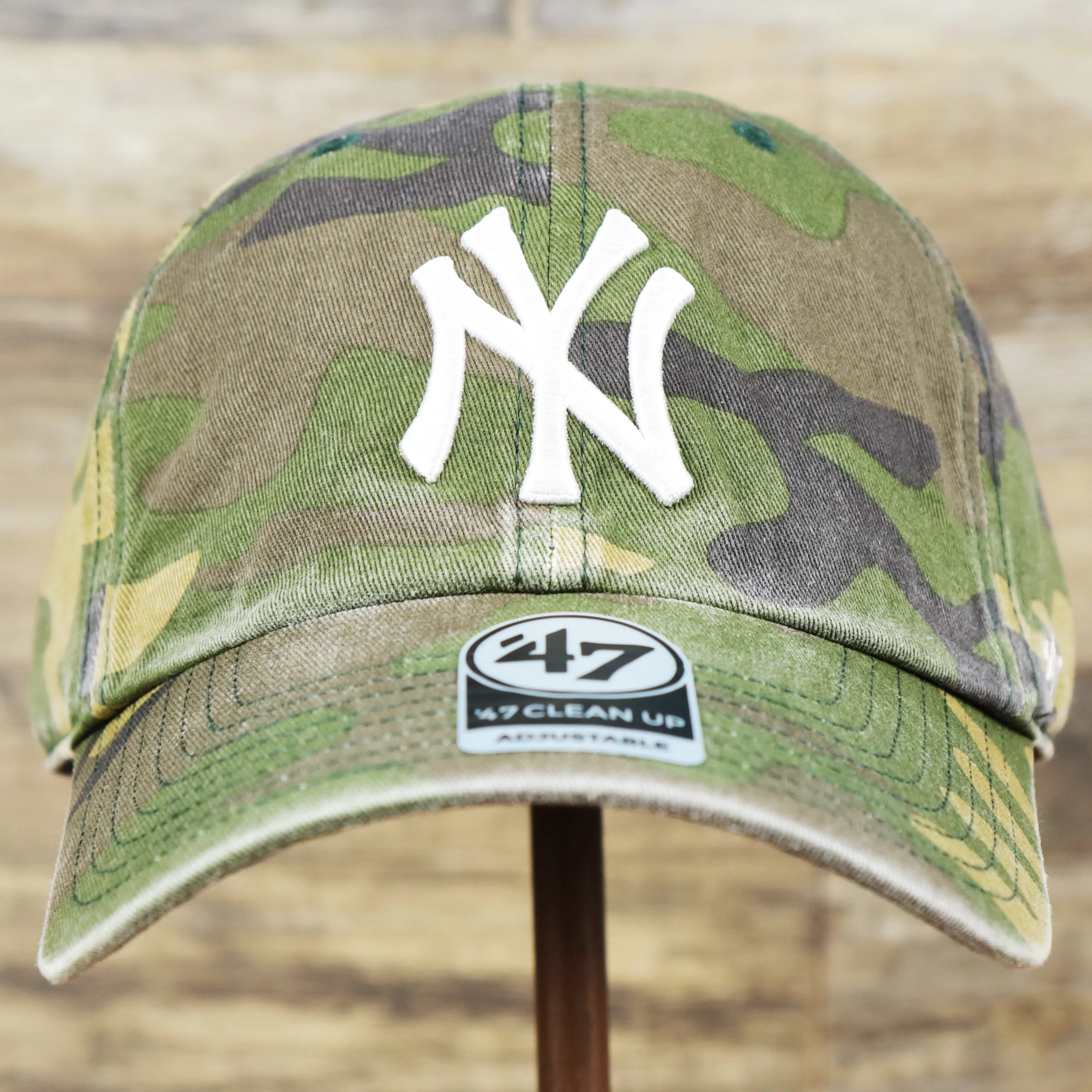 New York Yankees Camouflage Dad Hat with White Logo | Camo Dad Hat