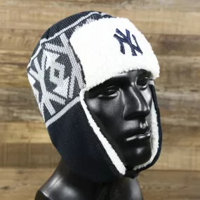 New York Yankees Winter Print Trapper Hat | Navy Blue Trapper Hat