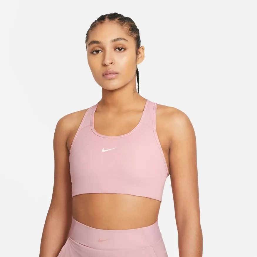 Nike DriFit Swoosh Sports Bra - Pink Glaze/Heather/White