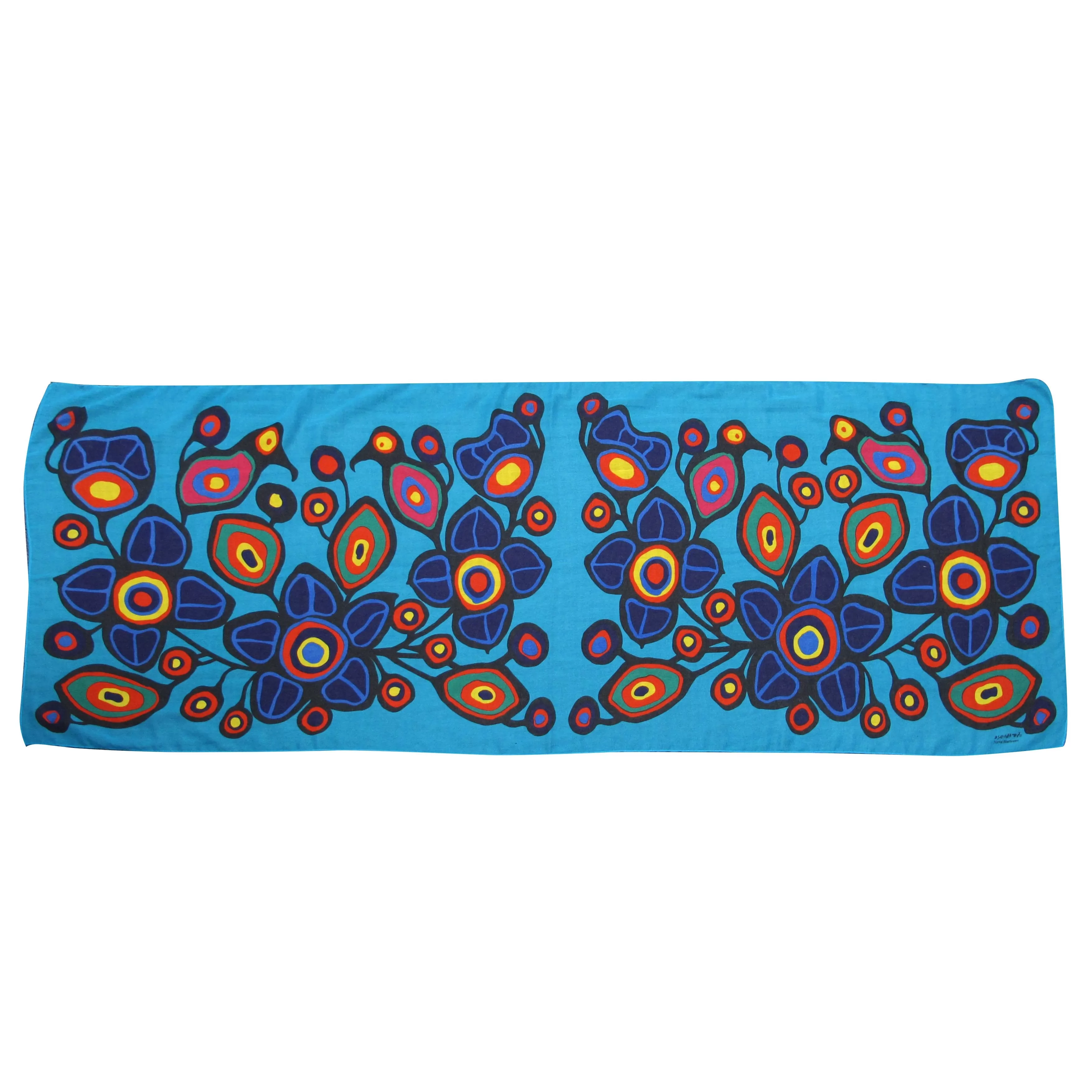 Norval Morisseau Flowers and Birds Artist Scarf