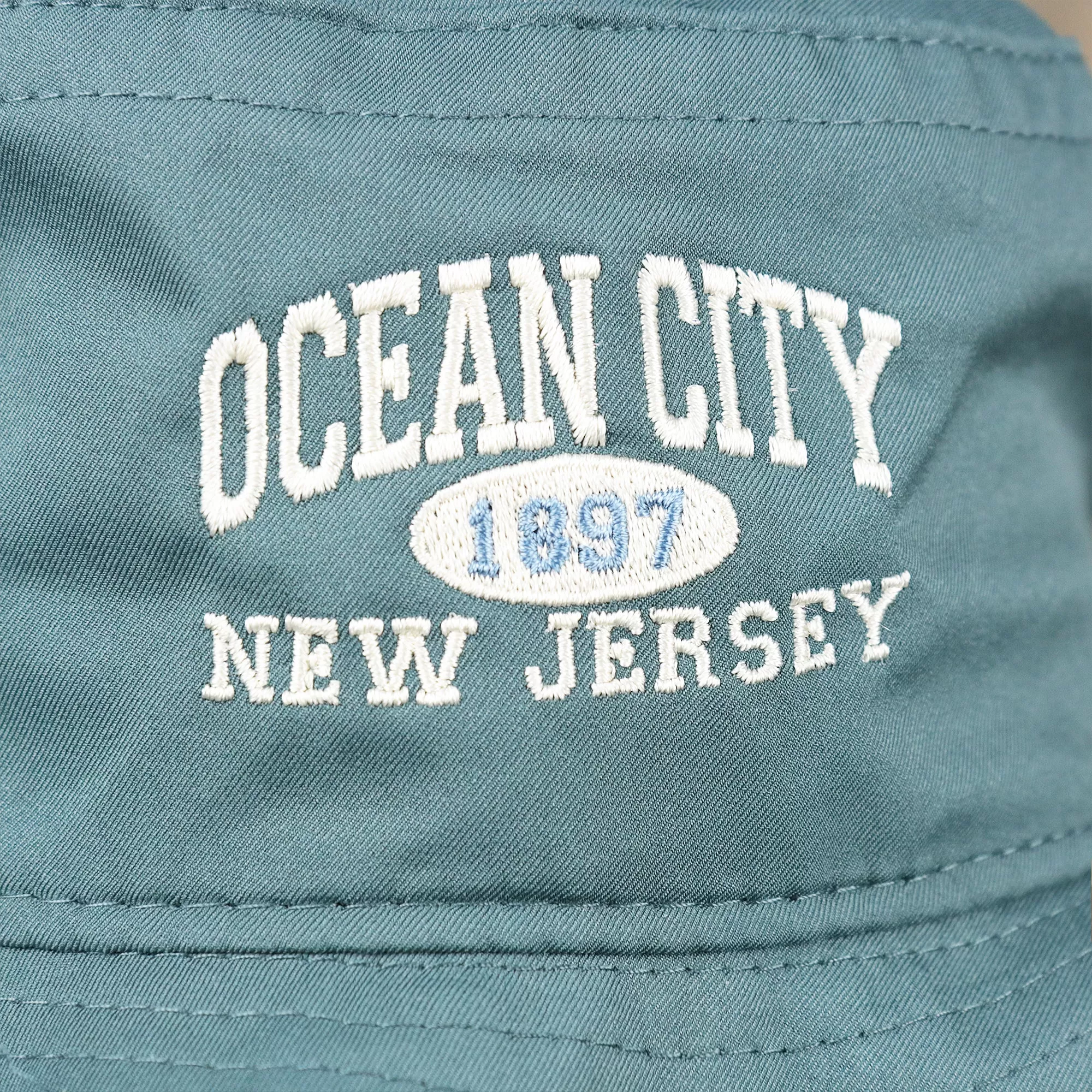 Ocean City New Jersey 1897 Bucket Hat | Blue Steel Bucket Hat