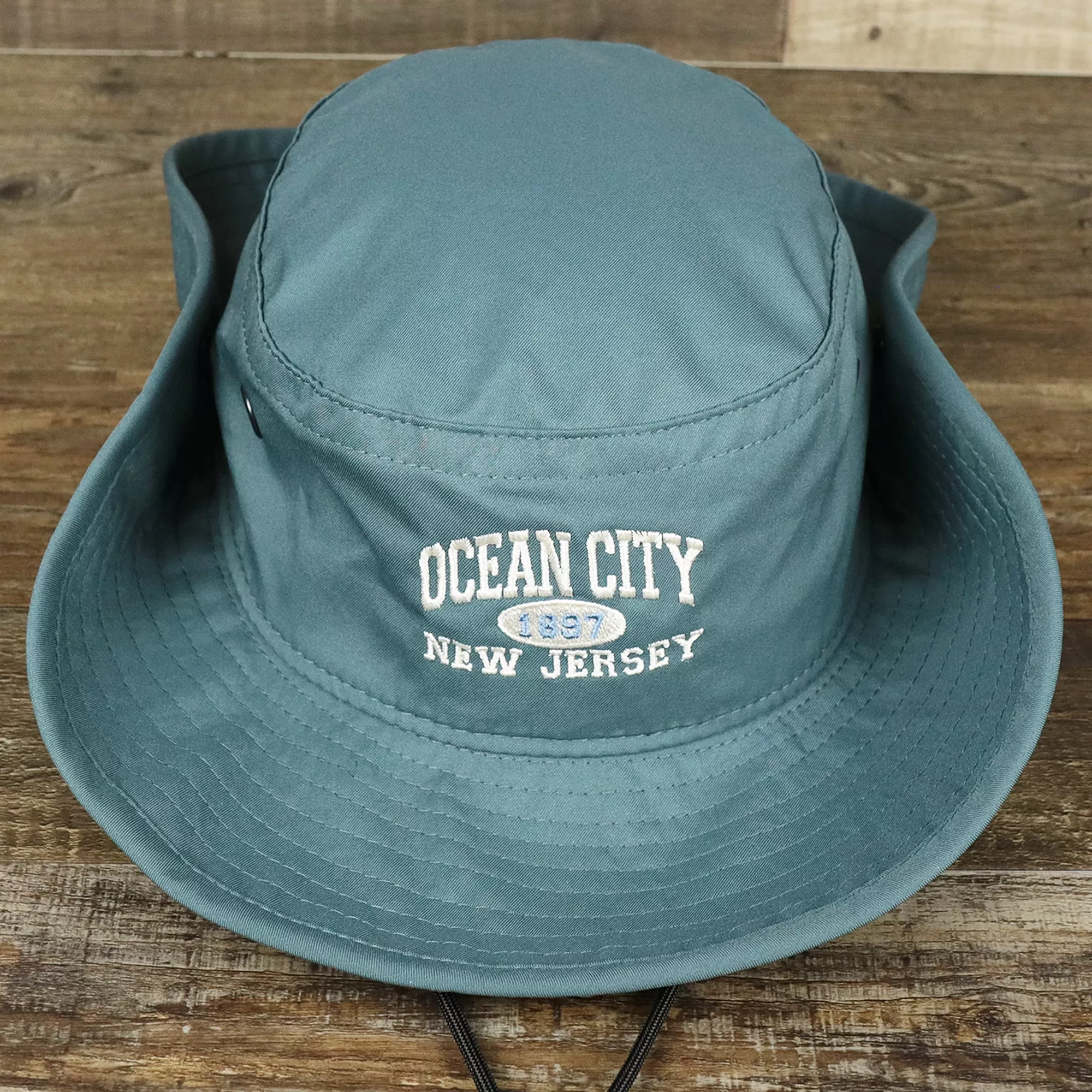 Ocean City New Jersey 1897 Bucket Hat | Blue Steel Bucket Hat