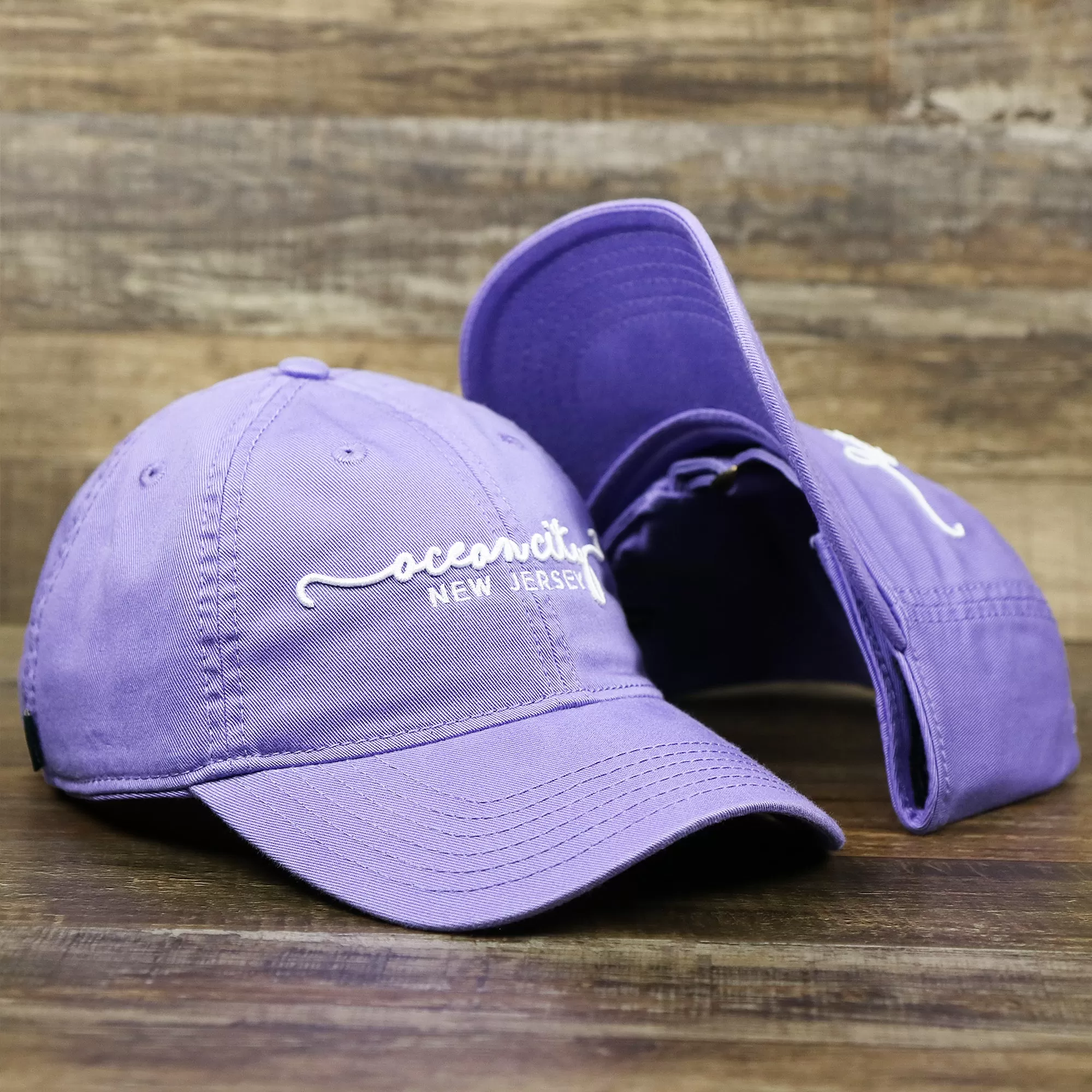 Ocean City New Jersey Cursive Wordmark Dad Hat | Lavender Dad Hat