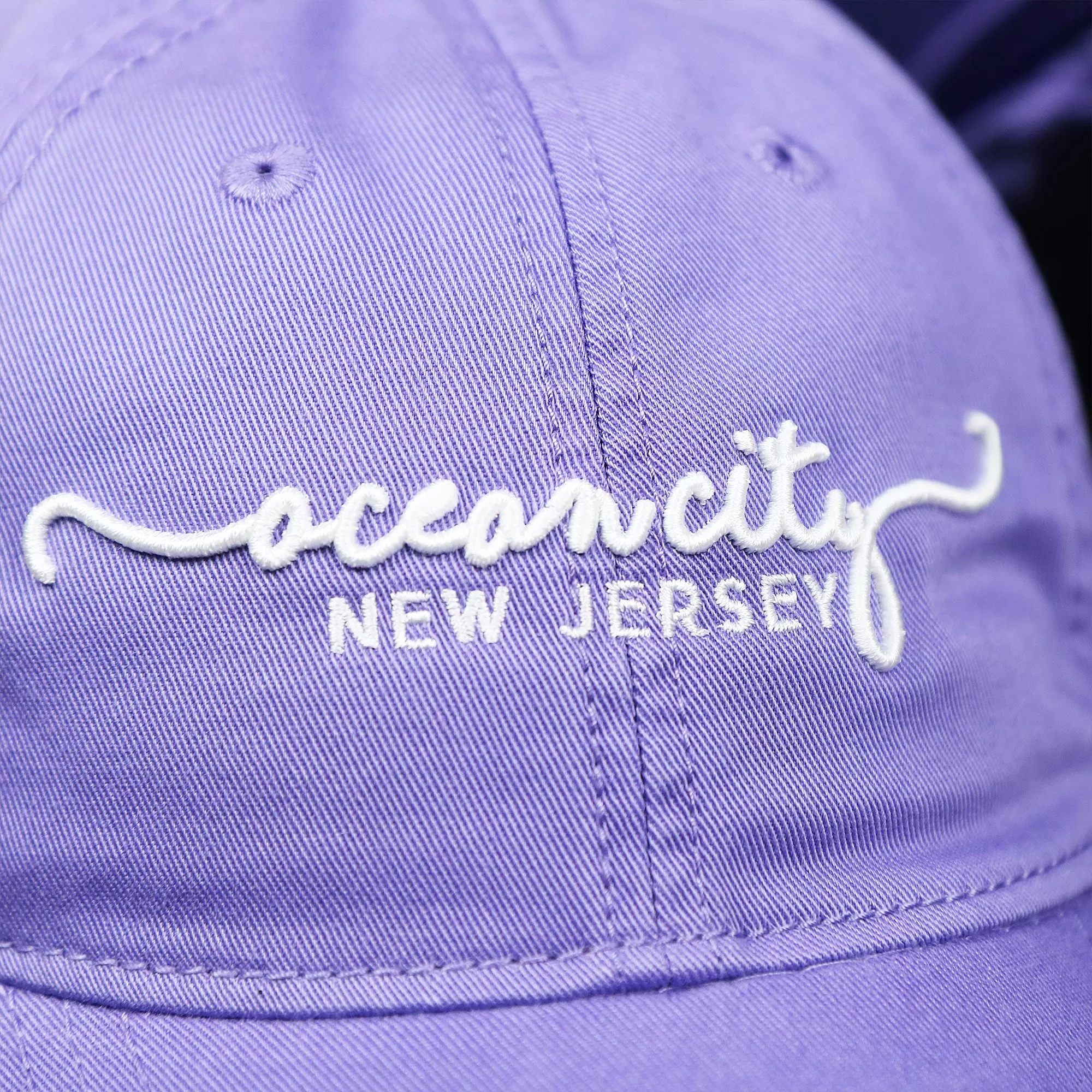 Ocean City New Jersey Cursive Wordmark Dad Hat | Lavender Dad Hat