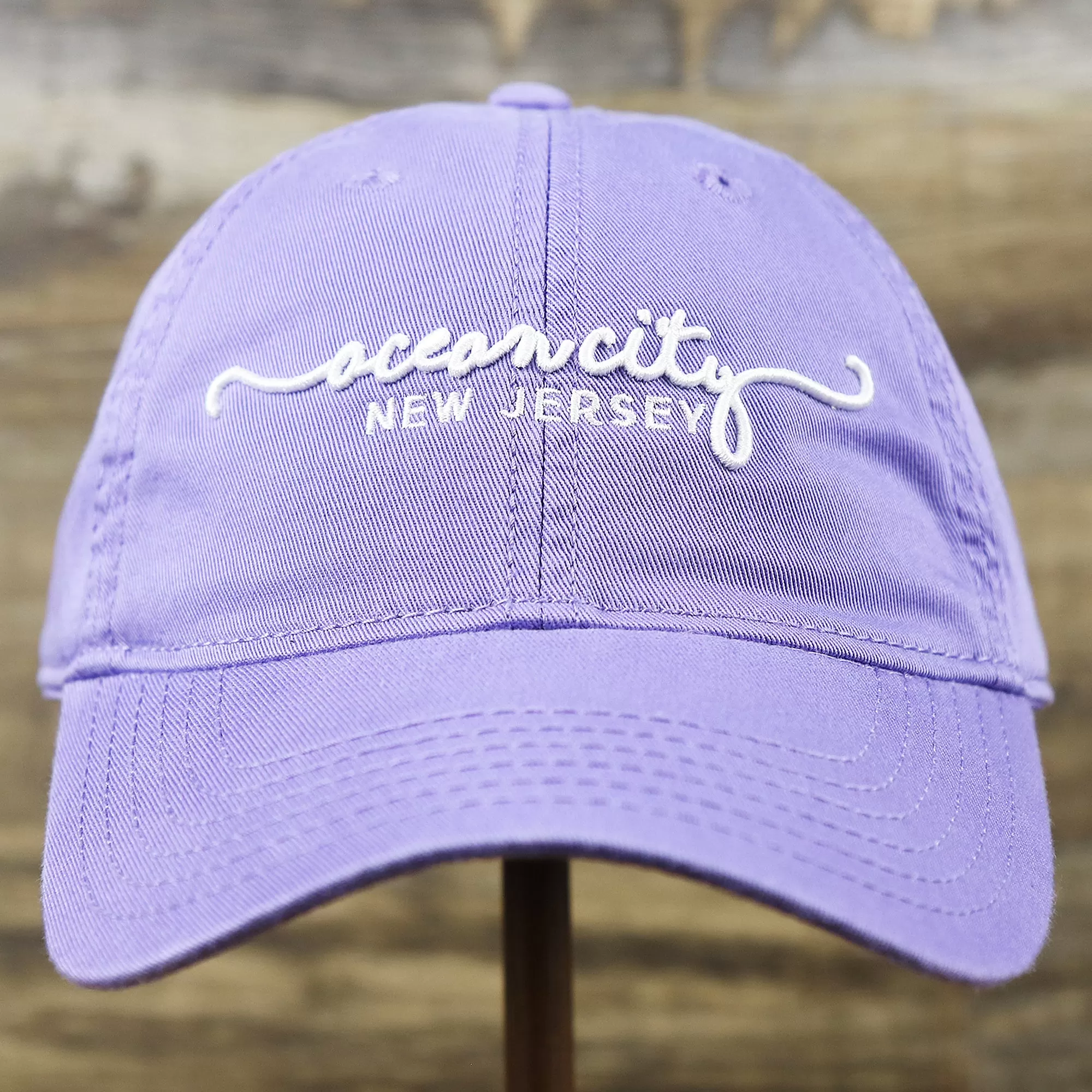 Ocean City New Jersey Cursive Wordmark Dad Hat | Lavender Dad Hat