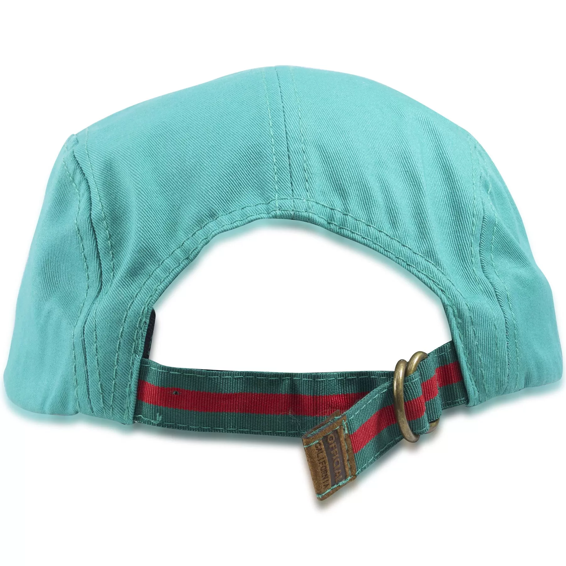 Official Teal on Dark Green Camper Five Panel Strapback Hat