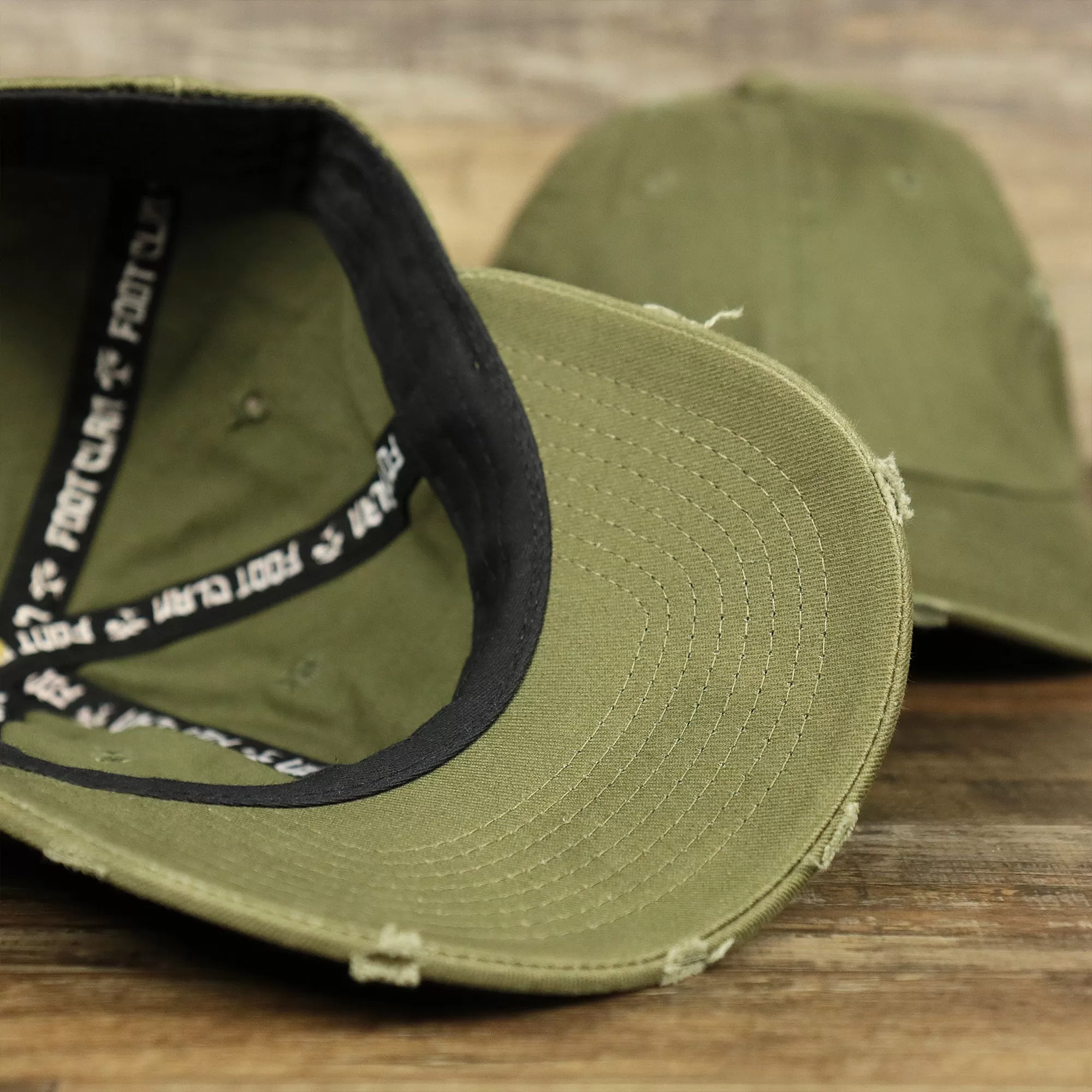 Olive Green Low Crown Distressed Adjustable Blank Baseball hat | Dark Green Dad Hat