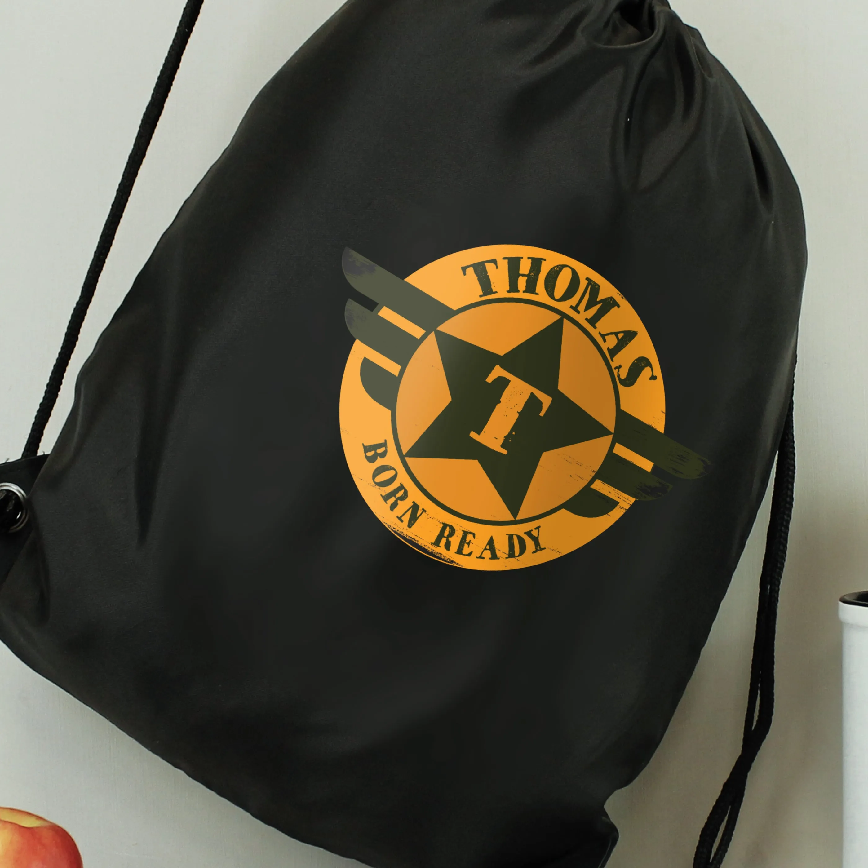 Personalised Badge Black Kit Bag