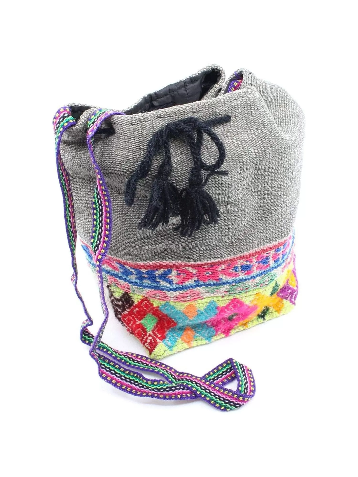 Peruvian Vintage Textile Drawstring Bag