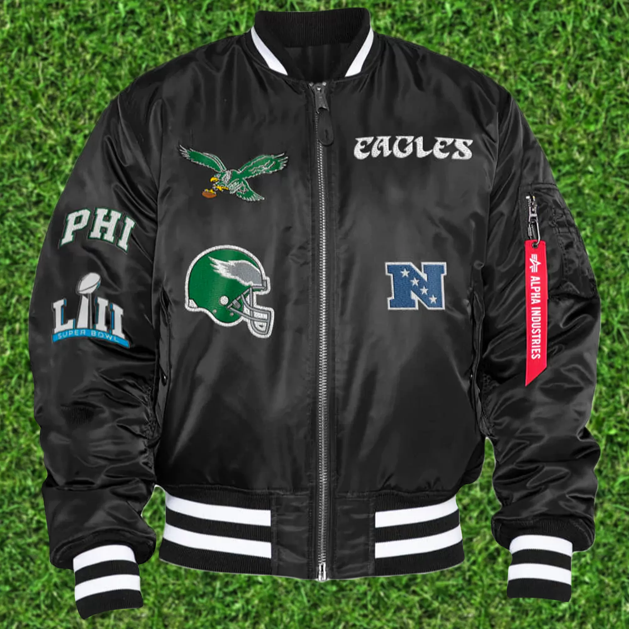 Philadelphia Eagles Throwback Men’s Vintage Reversible Bomber Jacket | Alpha Industries x New Era