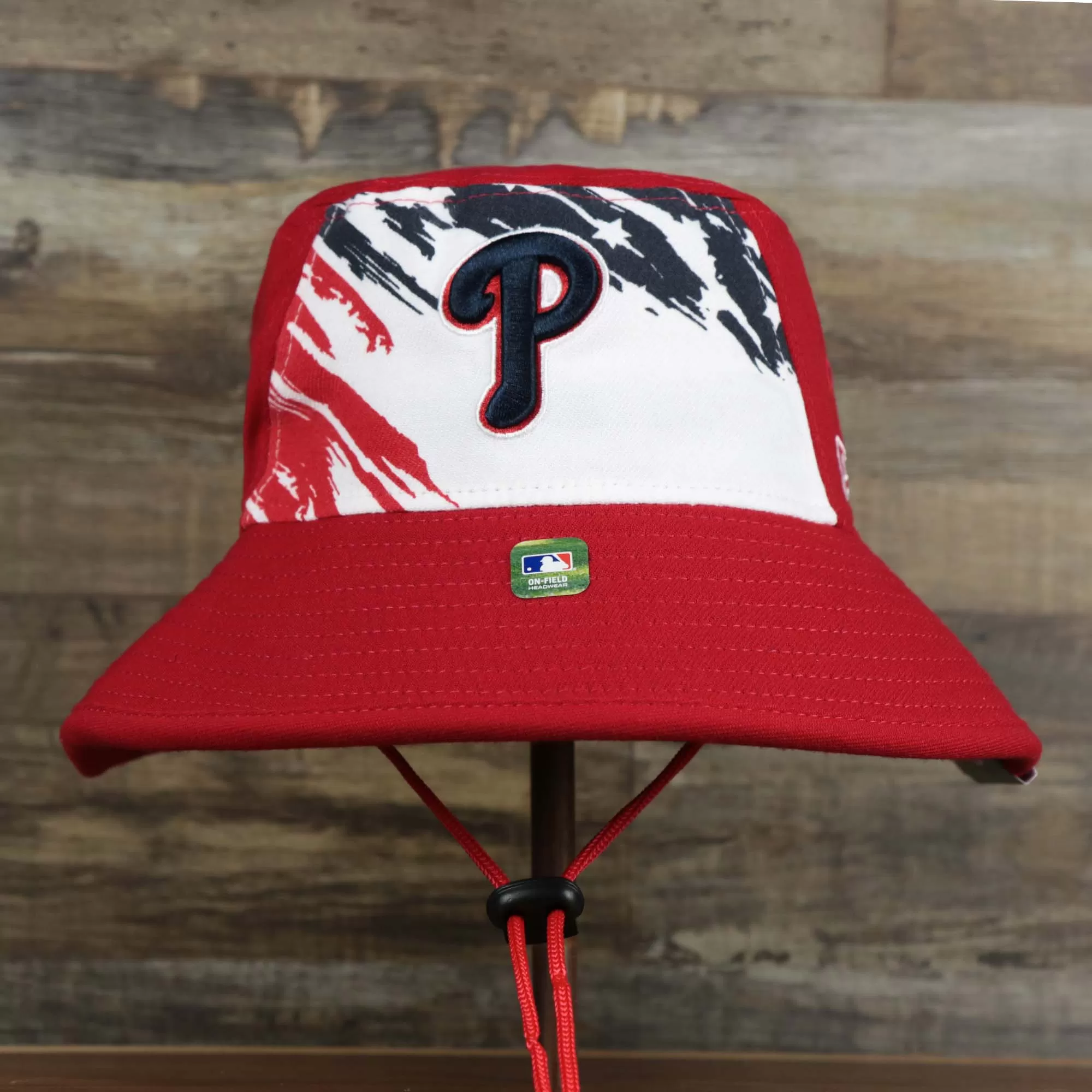 Philadelphia Phillies 2022 4th of July Stars And Stripes Bucket Hat | Red Bucket Hat