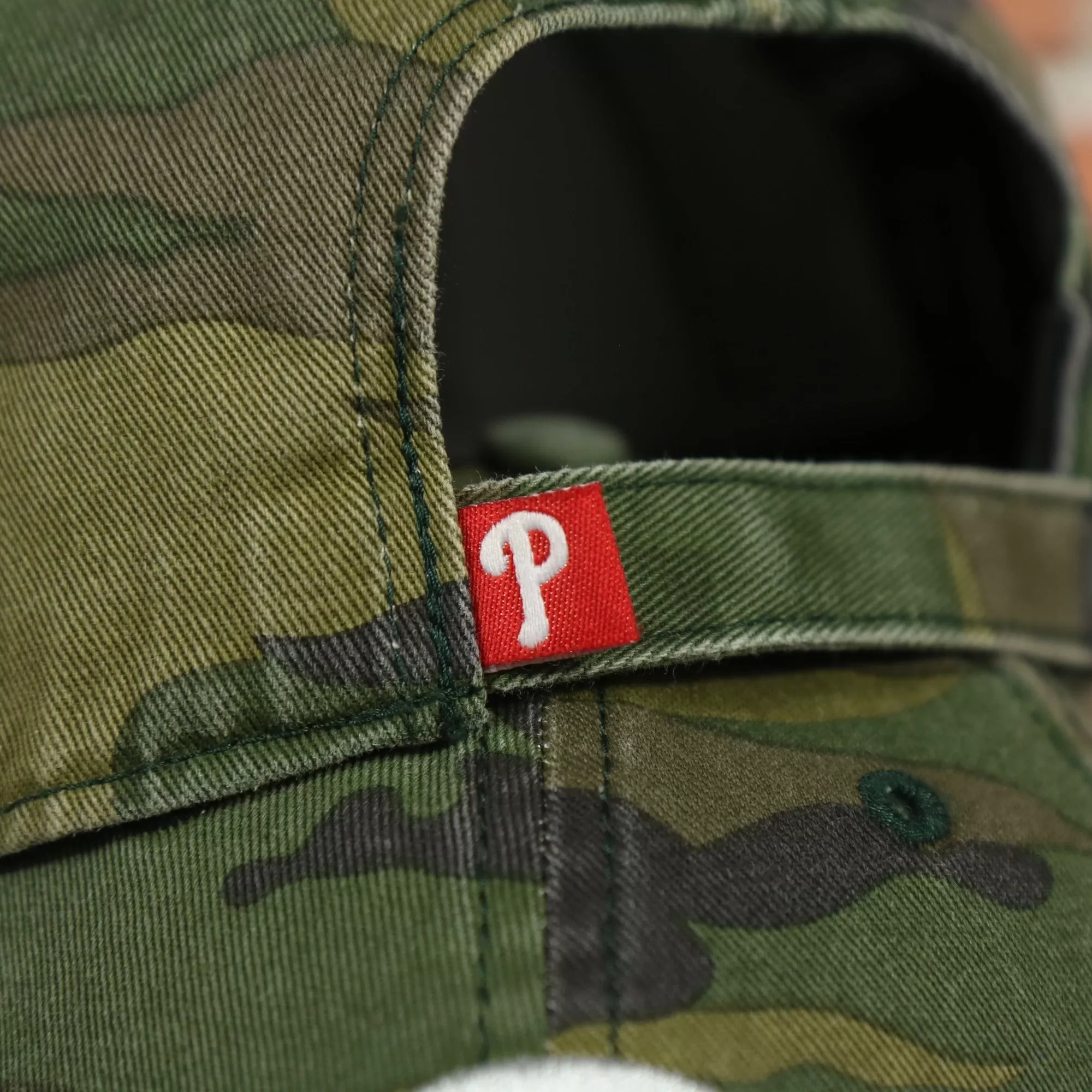 Philadelphia Phillies White Phillies Logo Camo Dad Hat | Camo Hat