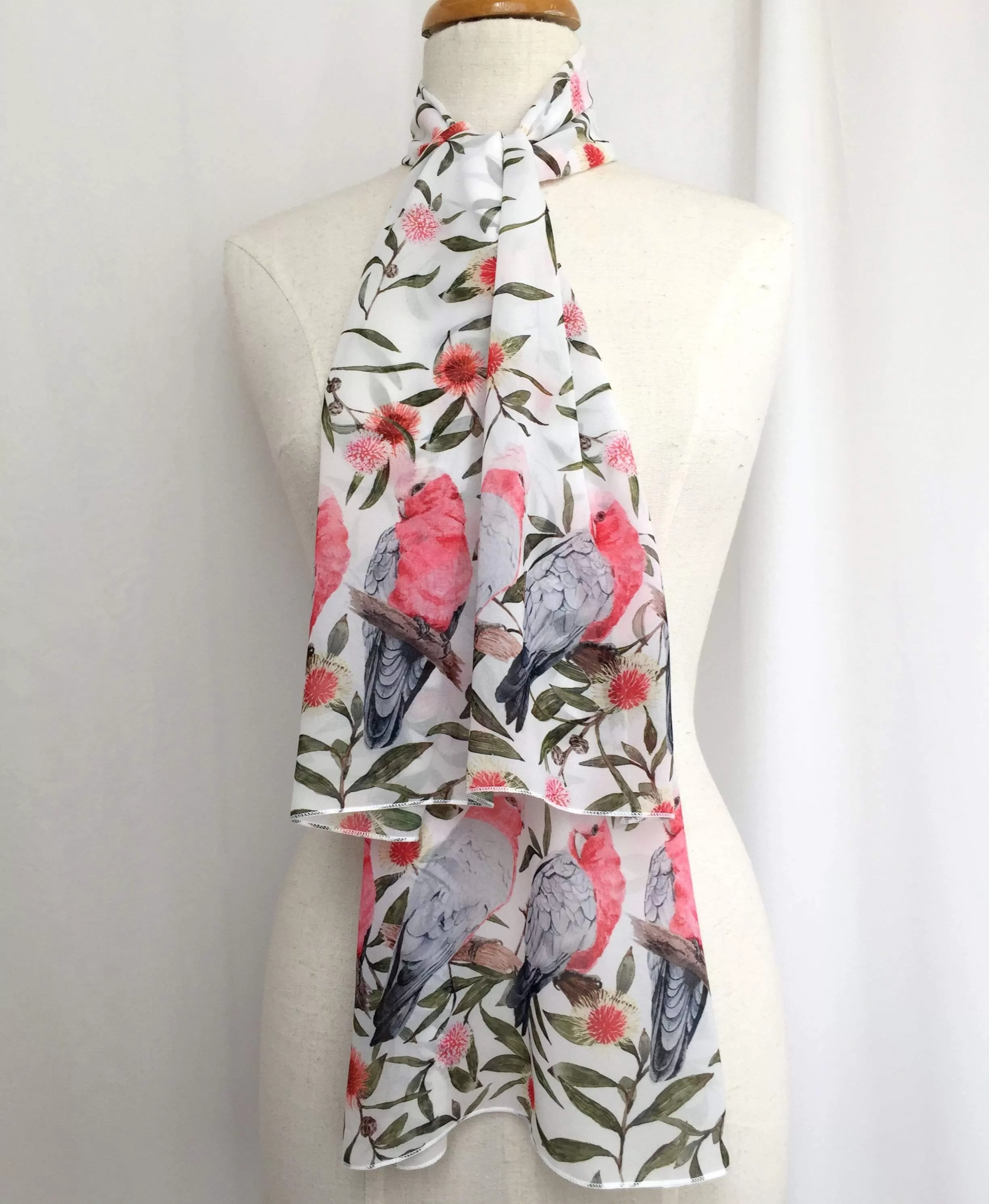 Pink and Grey Galah Scarf