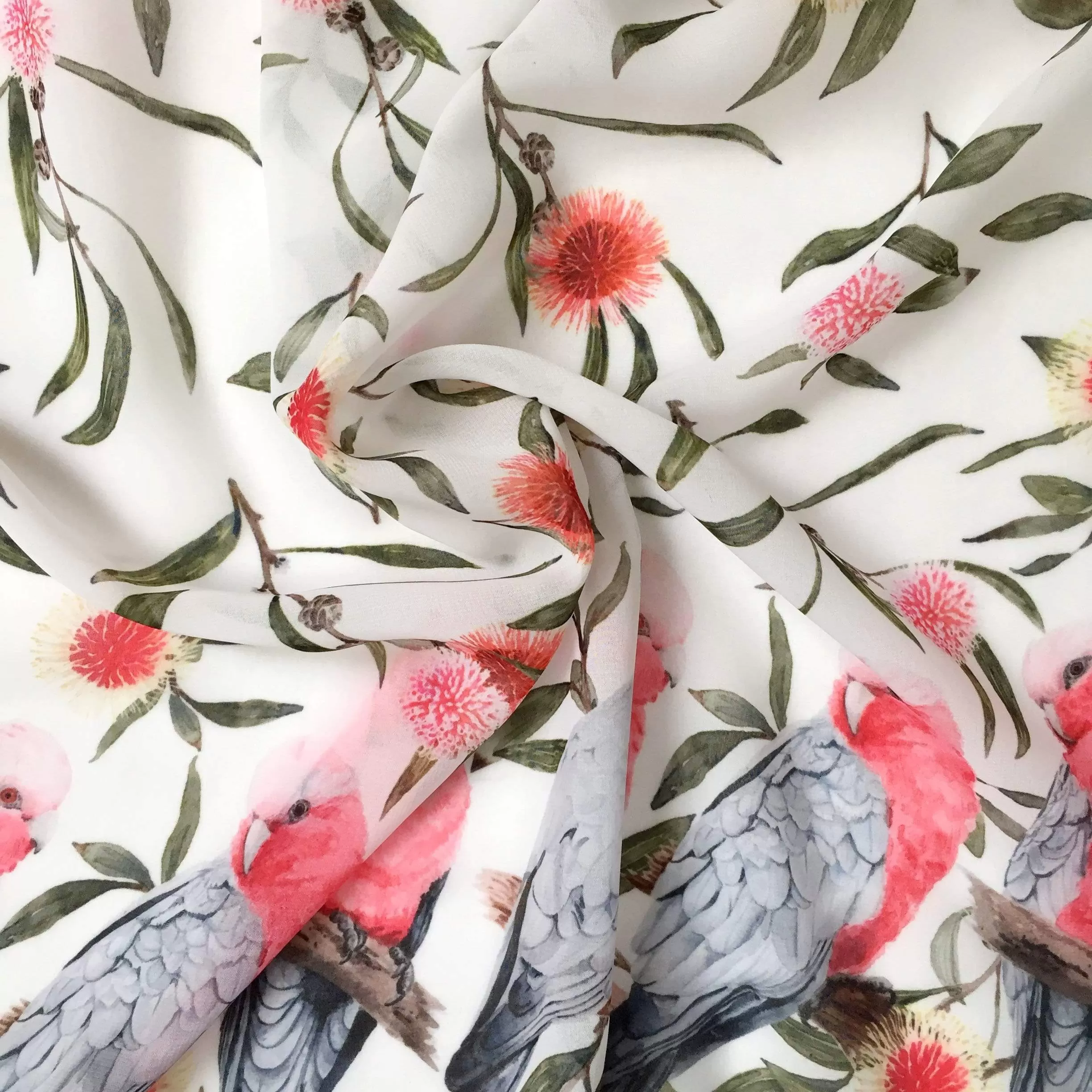 Pink and Grey Galah Scarf