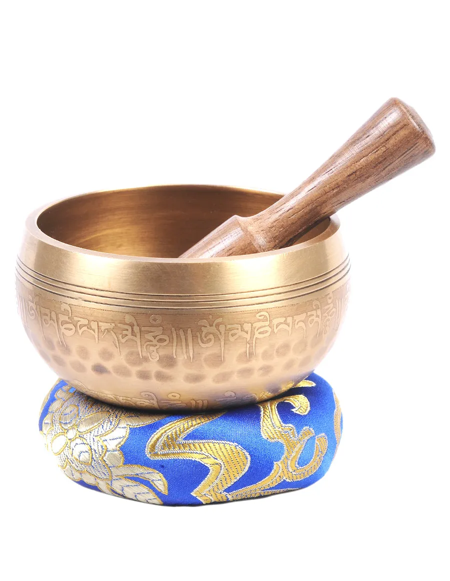 Plain Etched Double Bajra Tibetan Singing Bowl