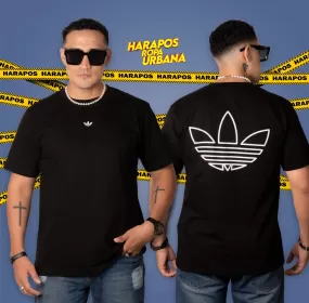 Polera adidas clasica negra detalle pequea delante